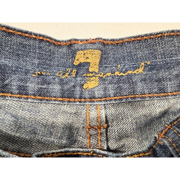 7 For All Mankind Dojo Jeans Women's Flared Faded Stretch Denim Sz 29 x 28 Y2K - Picture 7 of 12